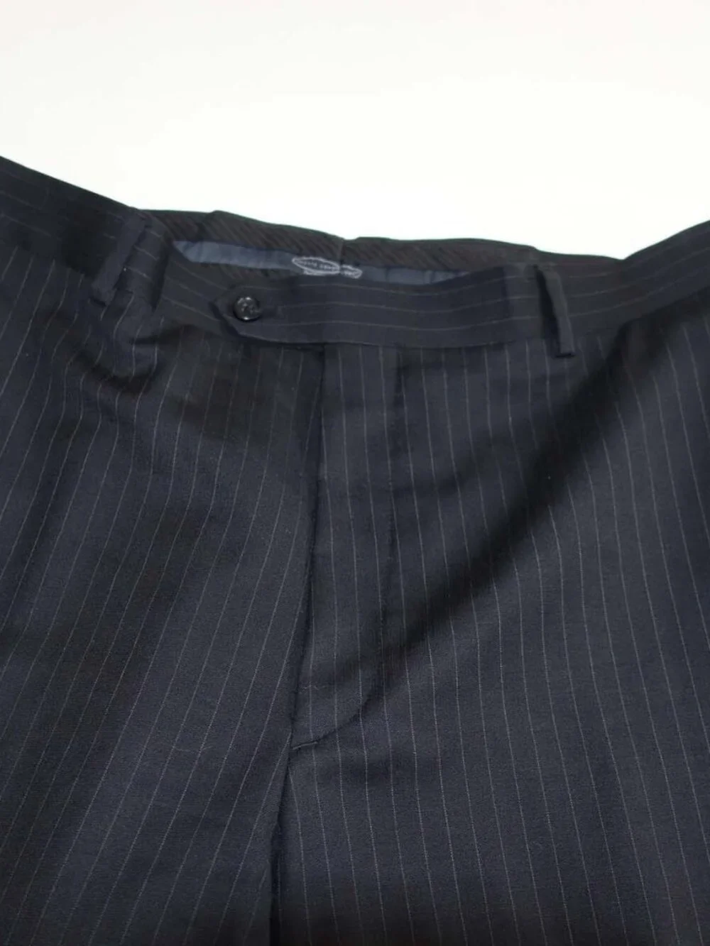Pronto Uomo Mens Pinstripe 2 Button Suit Size 46 X-Long 40 x 34.5 Dark Gray 46XL